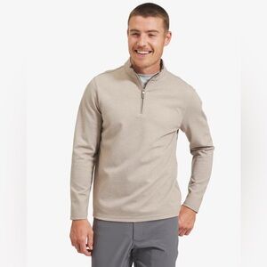 Mizzen+Main Men’s ProFlex Quarter Zip Mocha Heather (Size L)